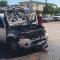 Camioneta se incendia en calles de Navojoa