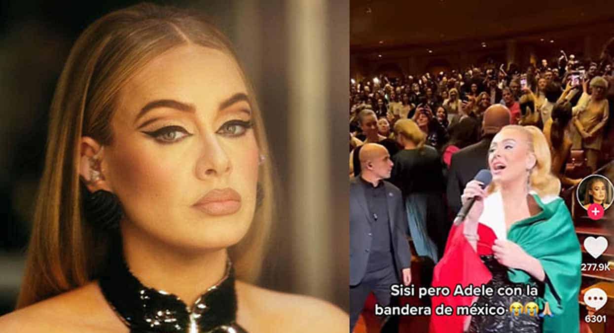 Diario del Yaqui VIDEO. Adele porta orgullosa la bandera de México en