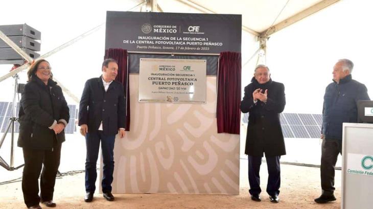 Inauguran AMLO y Durazo Planta Fotovoltaica de Puerto Peñasco